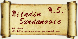 Miladin Surdanović vizit kartica